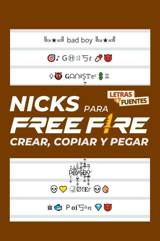 ▷ para NICK FREE FIRE + Nombres + Ejemplos