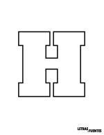 09 Letra H para colorear e imprimir - AlfaSlab